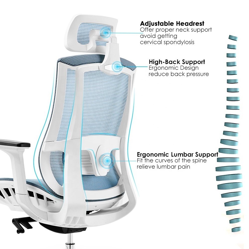 Foshan office high chairs with lumbar support silla de oficina computer ergonomic chair office