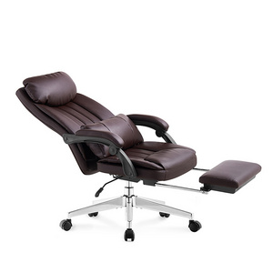 Pu Leather Executive Office Chair Vintage Executive Leather Swivel Chairs with Footrest