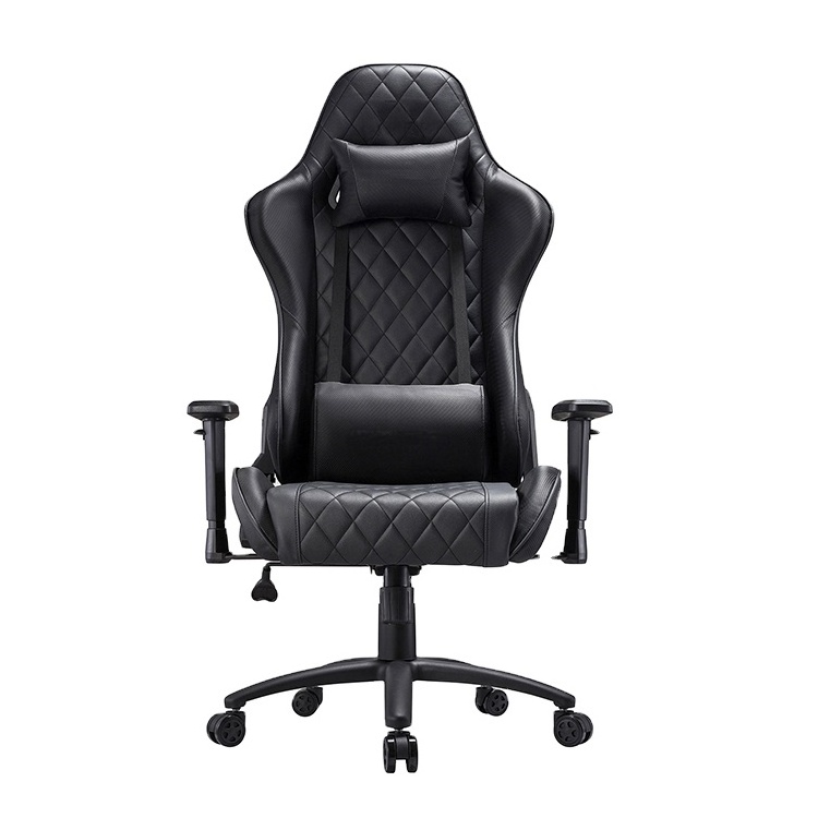 Swivel Leather Office Chair,Lumbar Support and Headrest,Racing Style High-back Gaming Chair