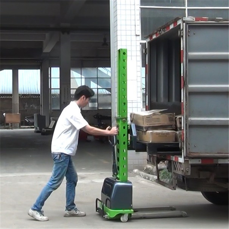 handling equipment transpallet Electric Portable self loading pallet lift electric stacker/forklift