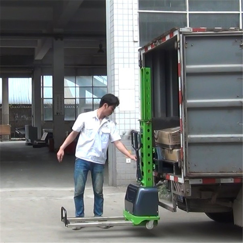 handling equipment transpallet Electric Portable self loading pallet lift electric stacker/forklift