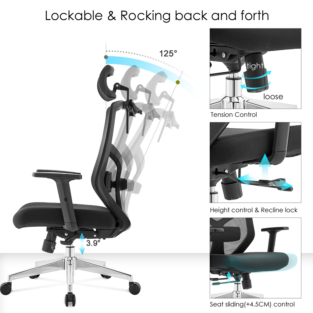 NOEL Wholesale Modern silla ejecutiva de oficina Adjustable Swivel Computer  Ergonomic Office Chairs Manufacturing