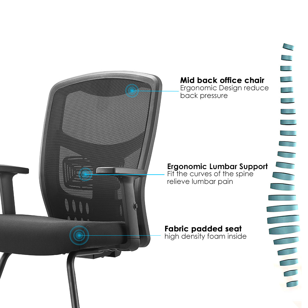 Medium Back Black Mesh Back Visitor Chair