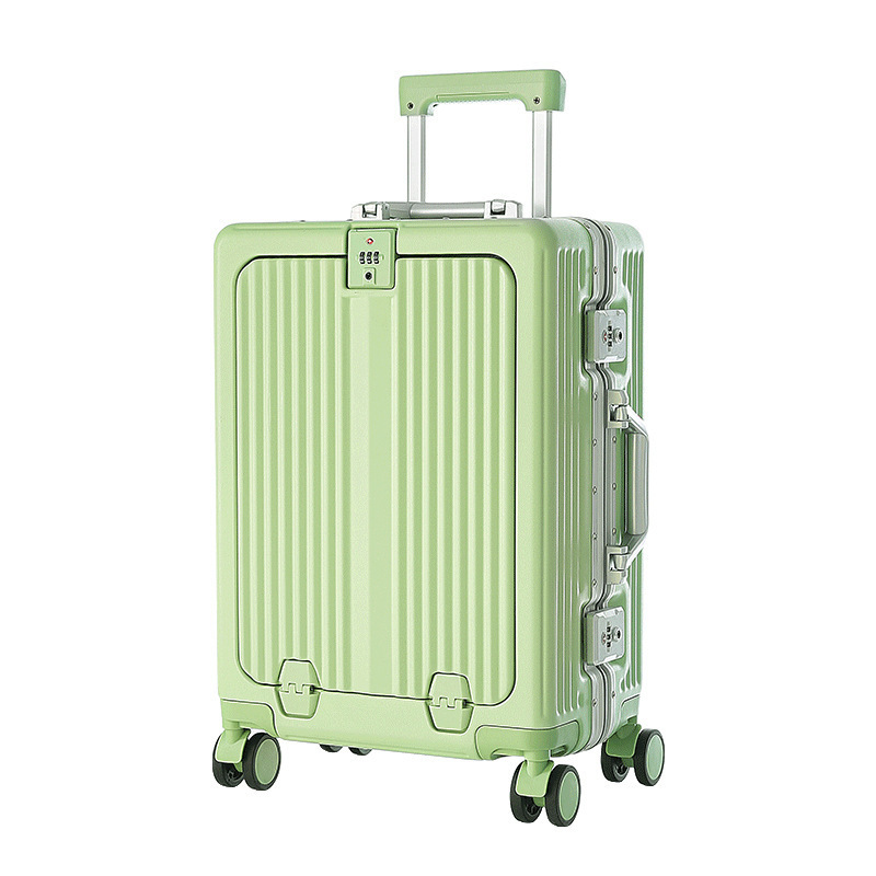 Manufacture Hot Sale Big Capacity Front Open Carry On Suitcase with Spinner Wheels PC ABS Travel Luggage