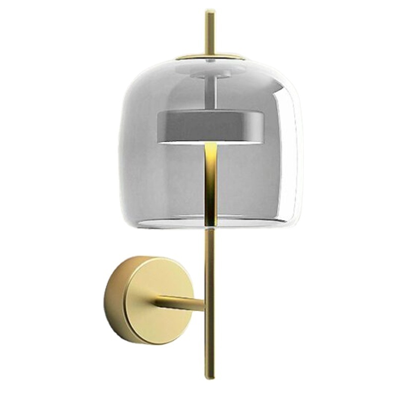 Modern luxury hotel installed indoor metal wall lamp golden glass hallway bedroom bedside wall lights