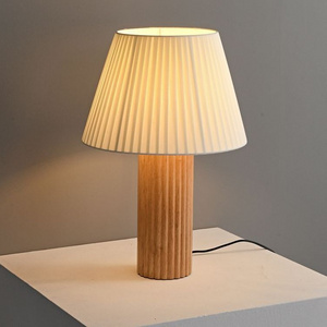 New design decorative wood table lamp lighting modern indoor dining room fabric shade desk lamp electric