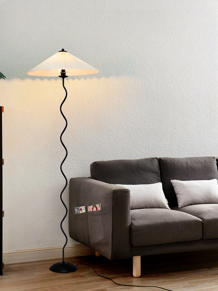 Modern creative home pleated umbrella LED floor lamp living room sofa bedroom vertical floor lamp