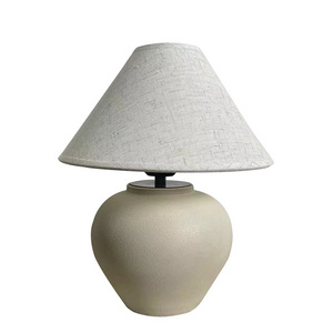 Creative handmade ceramic table lamp wabi sabi hotel living room vintage decorative bedside desk lamp