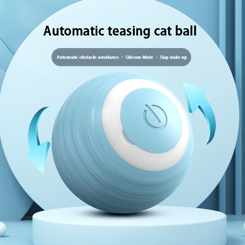 Smart USB Electric Rechargeable Cat Ball Interactive Cat Toy ABS Silicone Material Sound Ball Auto Rotating Ball Cat Toy