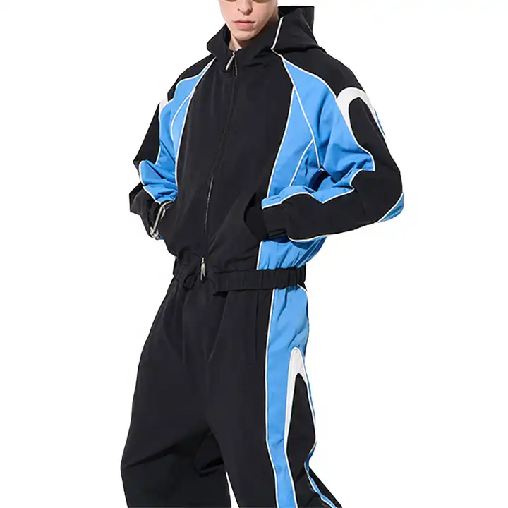 Nylon /Polyester Tracksuit Nylon Jogger Set Two Piece Fashionable Zipper Nylon Men's Hoodies & Sweatshirts