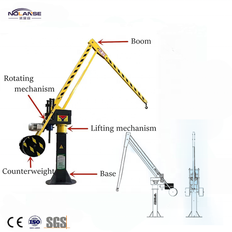 Arm Folded Lifting Tools 1500kgs Balance Jib Crane JB Flexi Cranes For CNC Machine Shop