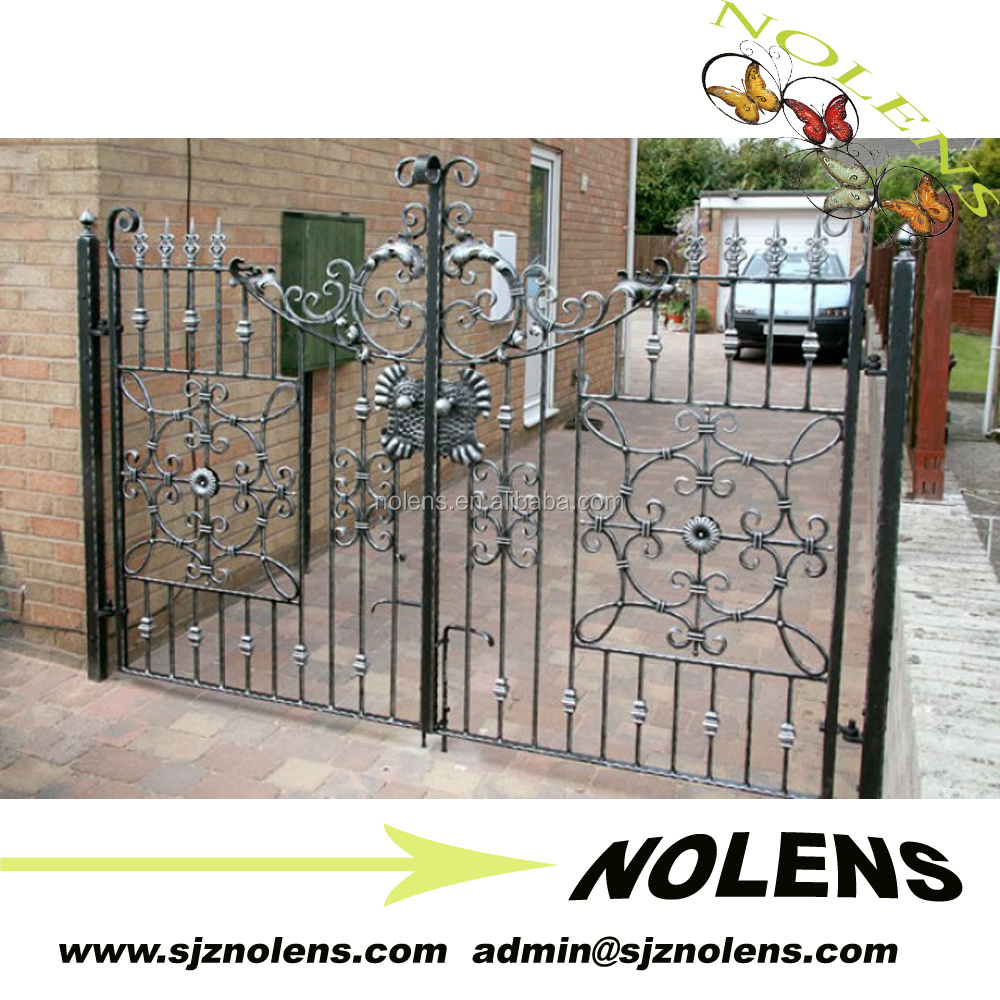 wrought iron metal house gate design/Wrought iron side gates/Small Wrought iron Front Gates and Railings