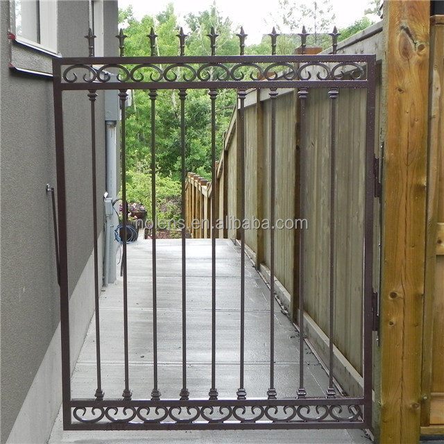 simple design garden single swing power coated backyard iron gate