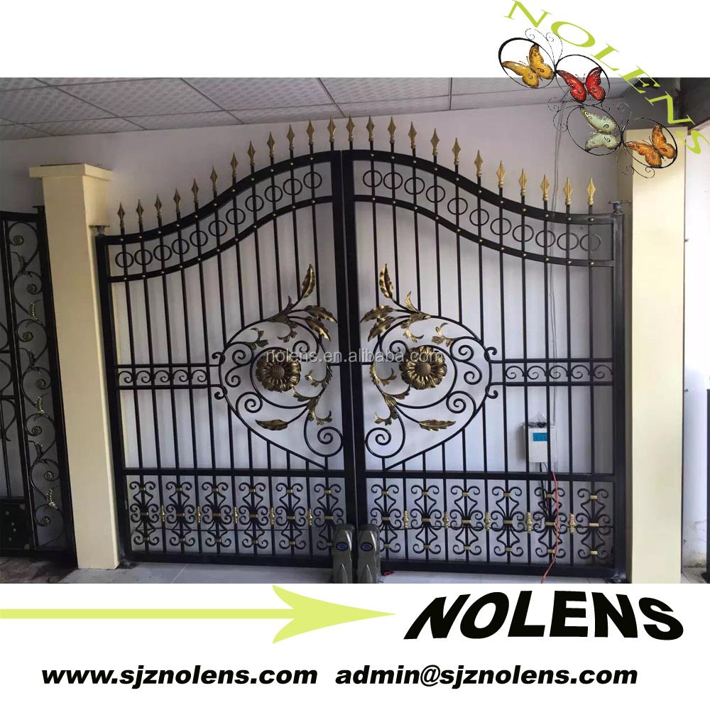 wrought iron metal house gate design/Wrought iron side gates/Small Wrought iron Front Gates and Railings