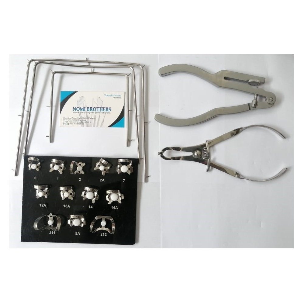 Rubber Dam Starter Kit with sterilization Stainless Steel Box