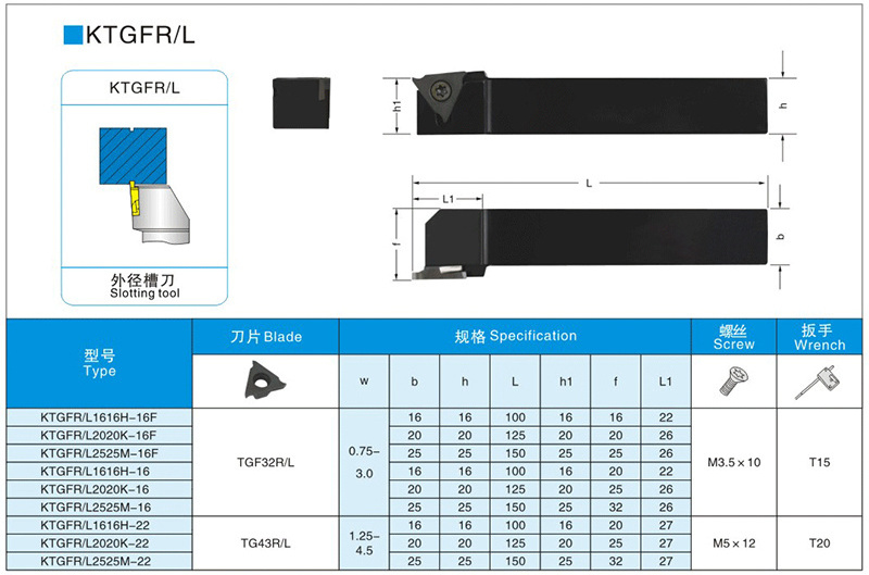 External Grooving Turning Lathe Tool Holder For Machine Cnc Cutting Tools Boring Bar  KTGFR 2020K16/2525M16/1010H16/1212H16