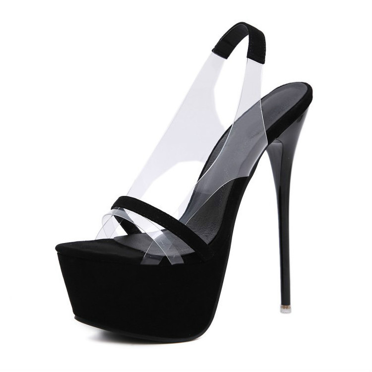 WA114 platform stiletto high heels sandal sexy clear open toe shoes for women super high 18cm 2020