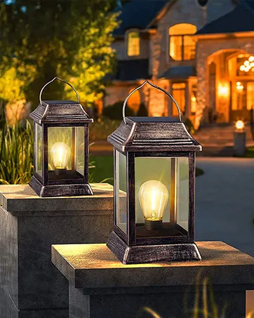 HSX Solar Garden Lights Candle Holder Lantern Decorative Hanging Lantern for Candles Great for Indoor Outdoor Party Halloween