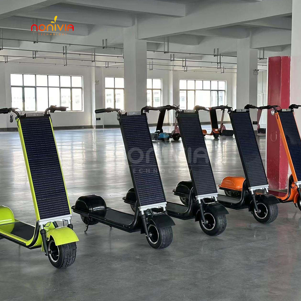 Weak Lightnew Waterproof solar power scooter 2 solar panels generate electricity scooter 350W 25km/h solar energy scooter