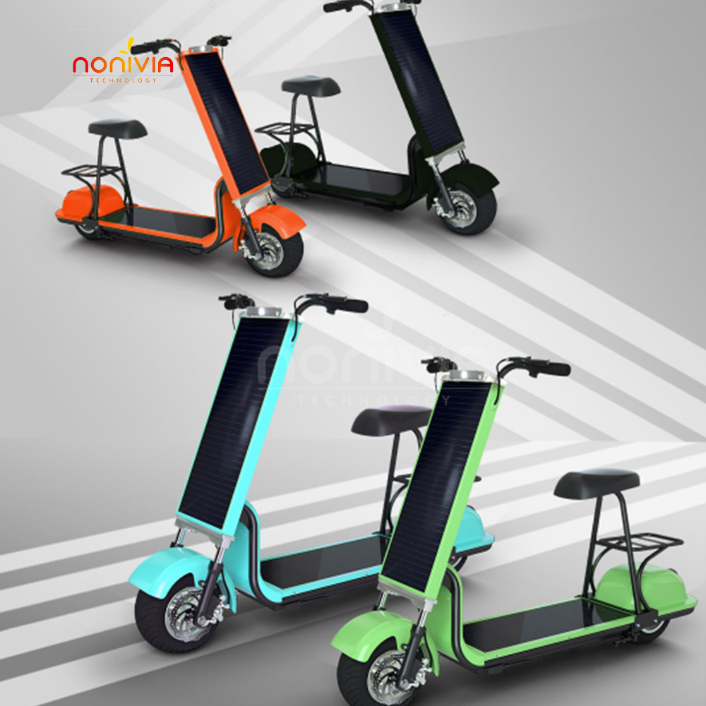 Weak Lightnew Waterproof solar power scooter 2 solar panels generate electricity scooter 350W 25km/h solar energy scooter