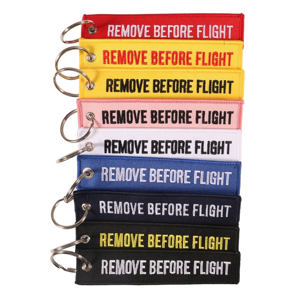 Fabric  Embroidery custom bike car motorcycle aviation keychain accessories wholesale keychains REMOVE BEFORE FLIGHT