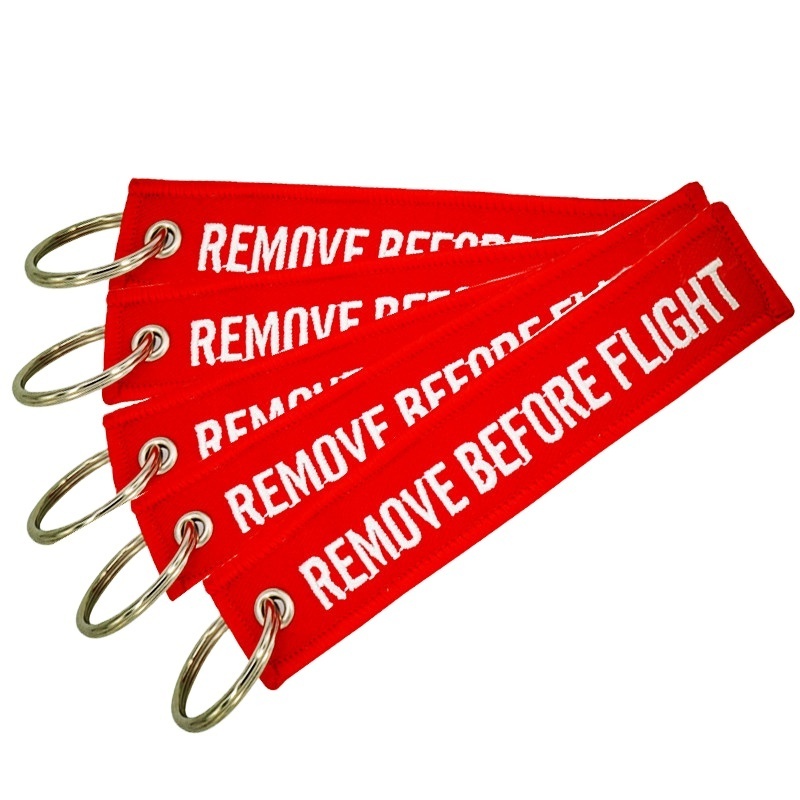 Fabric  Embroidery custom bike car motorcycle aviation keychain accessories wholesale keychains REMOVE BEFORE FLIGHT