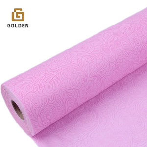 Golden Coated Pet Hot Rolled Polyester Water Resistant Nonwoven Soluble Mattress Embroidery Paper Pp Spunbond Non Woven Fabric