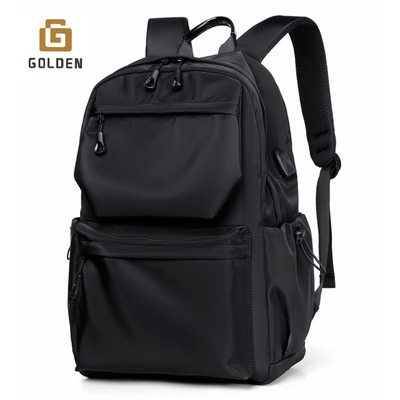 Golden Customized Casual Private Label Laptop Backpack Vintage Canvas Rucksack Travel Outdoor Backpack Transparent Backpack