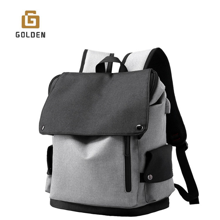 Golden Customized Casual Private Label Laptop Backpack Vintage Canvas Rucksack Travel Outdoor Backpack Transparent Backpack