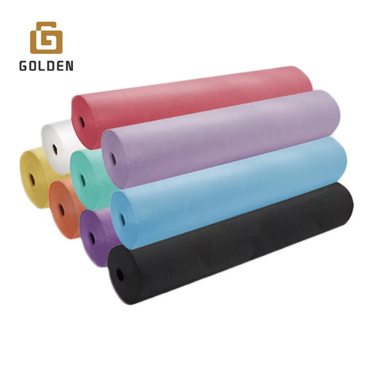 Golden Meltblown Spunbonded Nonwoven Rolls Polypropylene Recyclable Hydrophilic Material Shoe Cover PP Spunbond Non Woven Fabric