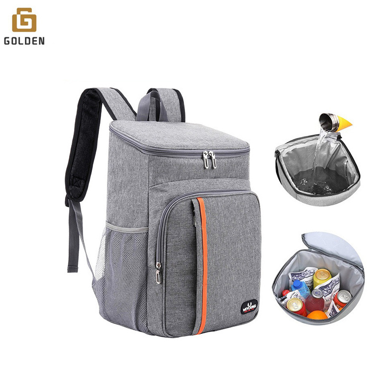 Golden Waterproof Cooler Backpack Rucksack Picnic Bag With Cooler Compartment