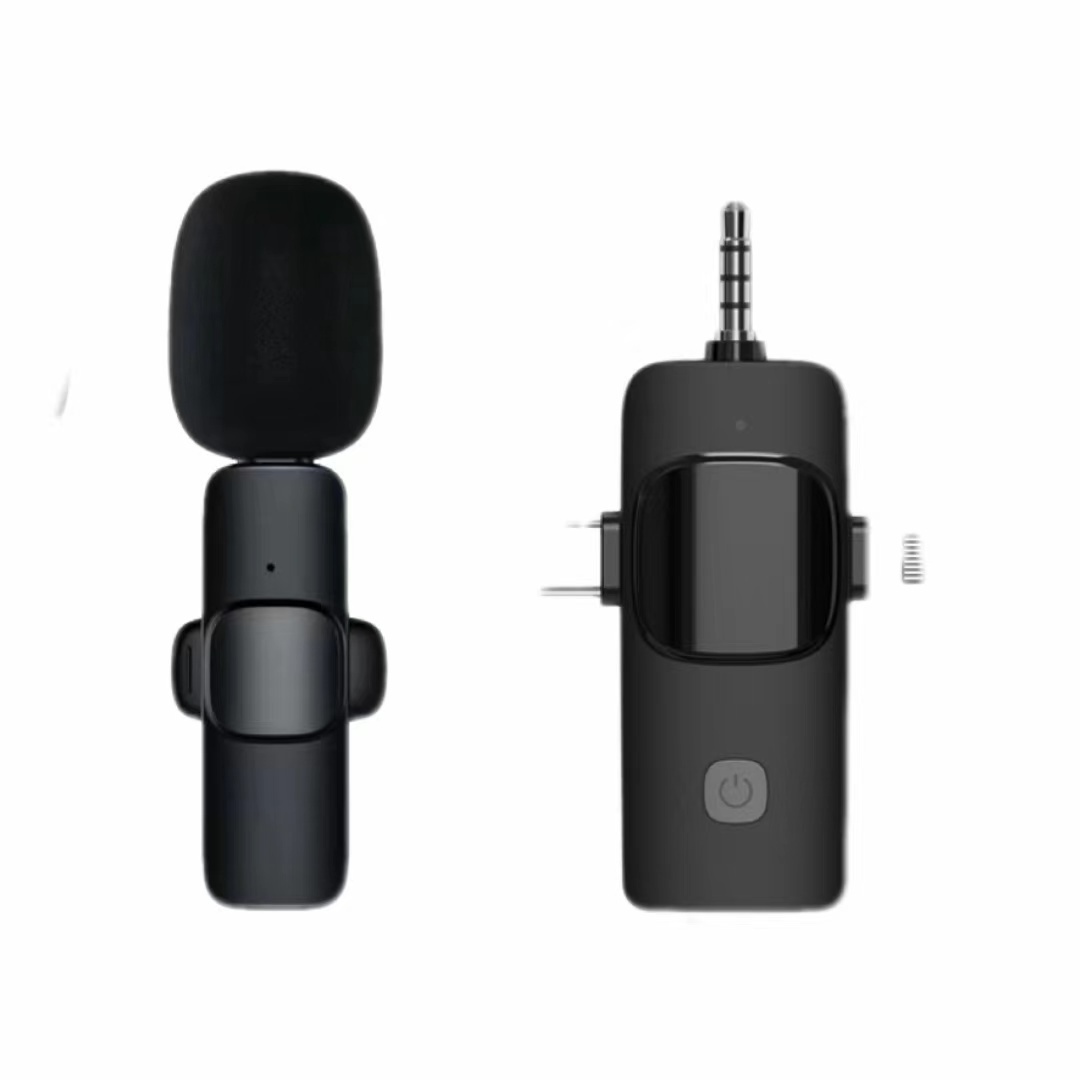 Noise Cancelling Dual lavalier mini mic micro wireless tie microphone for ios and android mobile phone pad