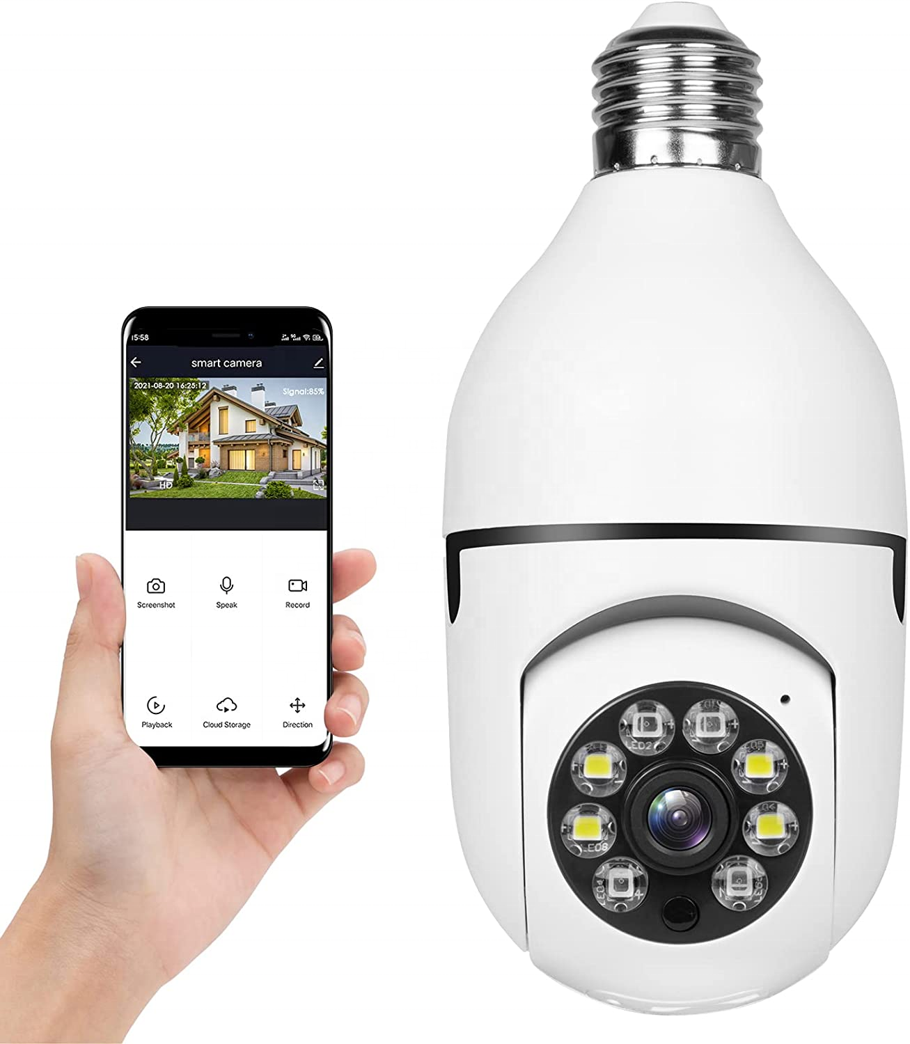 2024 hot 1080p wireless home indoor smart panoramic wifi hd 2.4g 5g 360 degree light bulb ip network camera