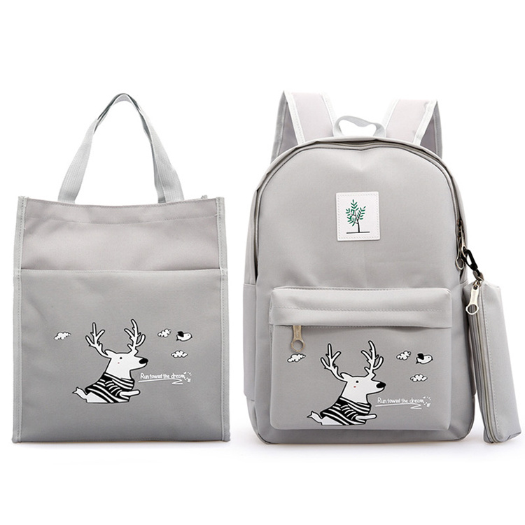 Latest schoolbag cartoon canvas student bag pack teenage girls school backpack