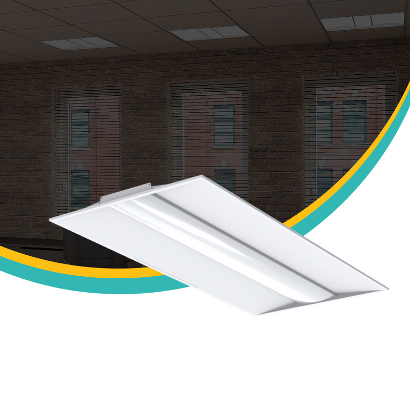 Ultrathin 600x600 2x2 2x4 Sensor Dimmable Led Recessed Troffer Light Fixture with Battery Backup