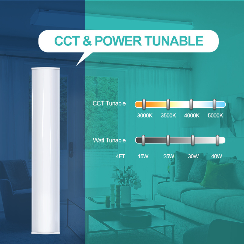 Shenzhen DLC Listed Pir Sensor 15W 25W 30W 40W Batten Ceiling Lamp Led Wraparound Light Fixture