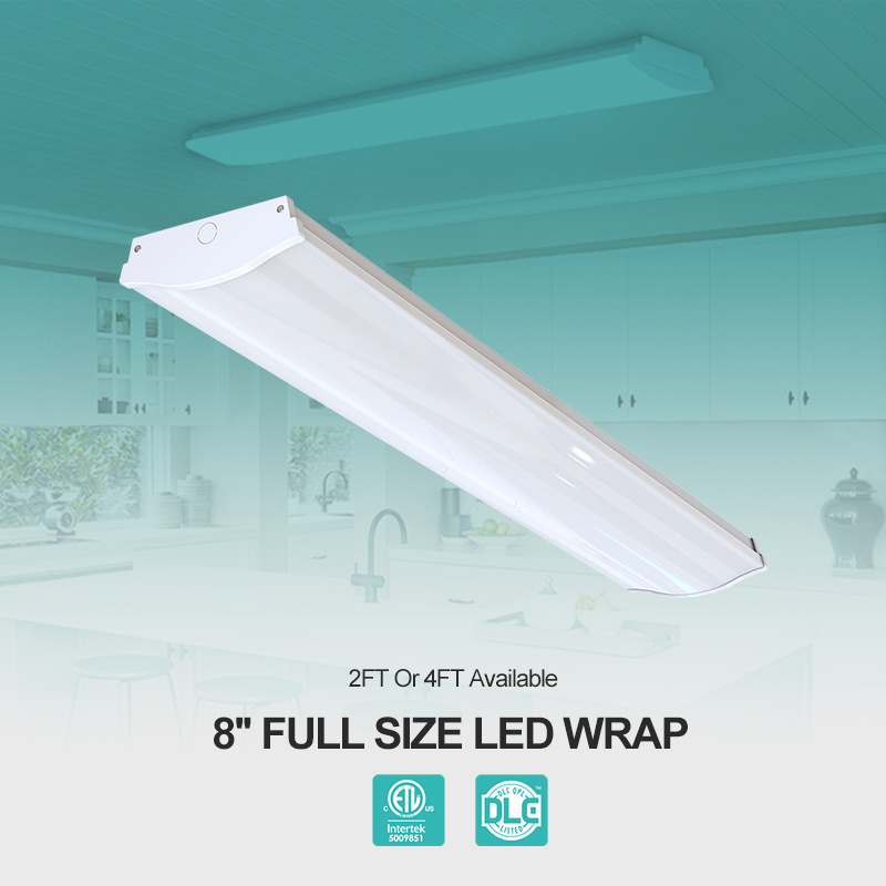 Shenzhen DLC Listed Pir Sensor 15W 25W 30W 40W Batten Ceiling Lamp Led Wraparound Light Fixture