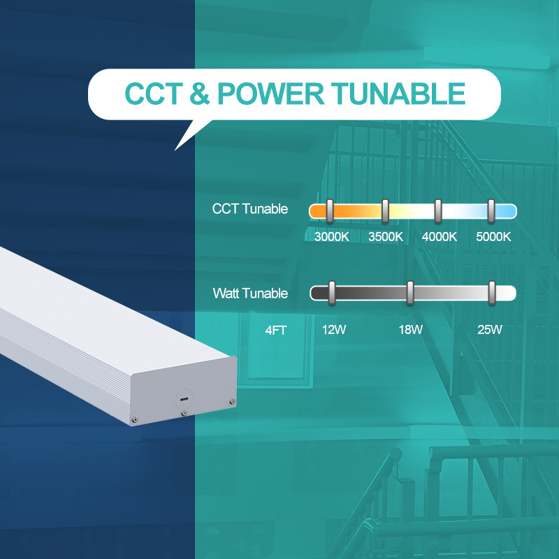 Noon Architectural Led Flat Tube Led Batten Fixtures Linear Wrap Ceiling Light Strip Fixtures