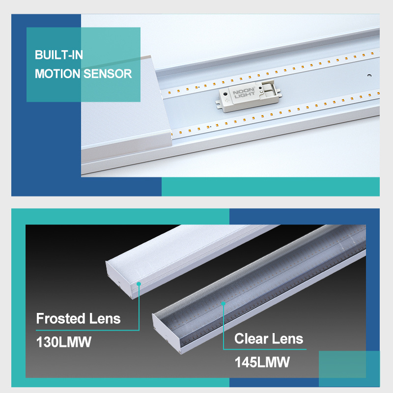 Noon Architectural Led Flat Tube Led Batten Fixtures Linear Wrap Ceiling Light Strip Fixtures