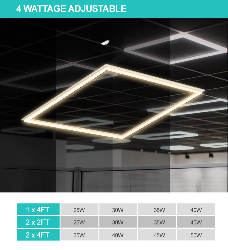 ETL Listed 40W 50W Recessed Mount Aluminium Led Frame Panel Light 2x2 2x4 fixture