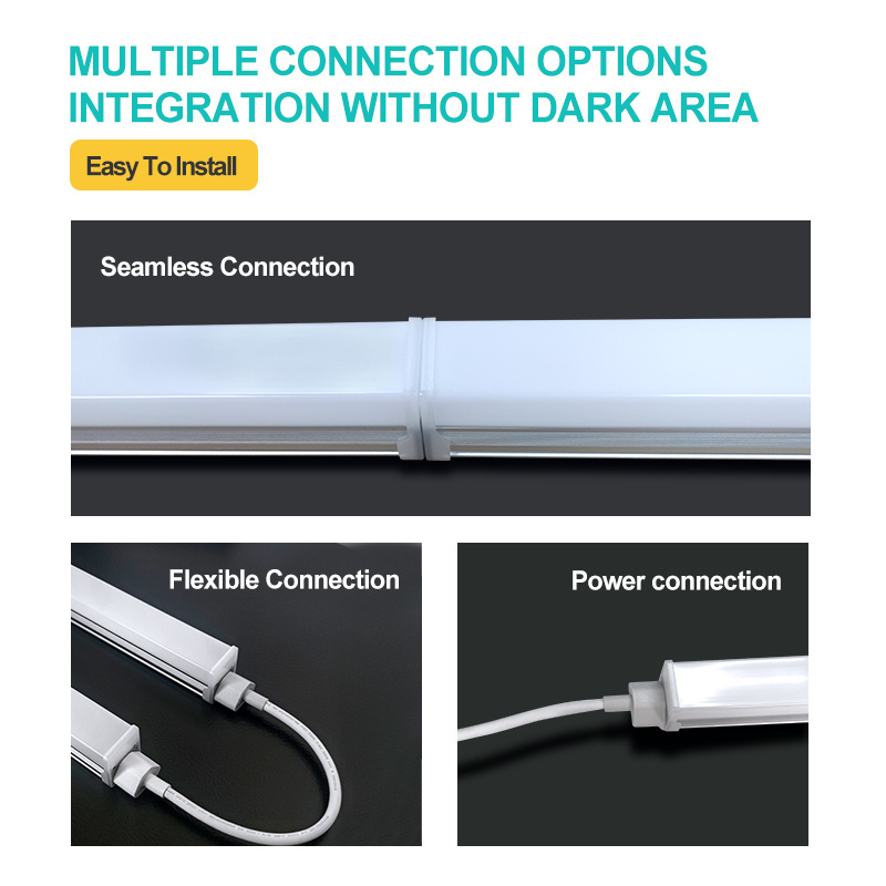 Linear Plastic Square Linkable T8 Integrated LED Tube Light LED Energy Bulb Fluorescent Lamp Replacement CE RoHS