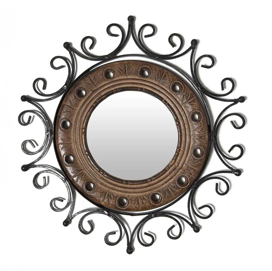 Handmade High-Quality Gold Antique Metal Wall Mirror Art for Home Decoration