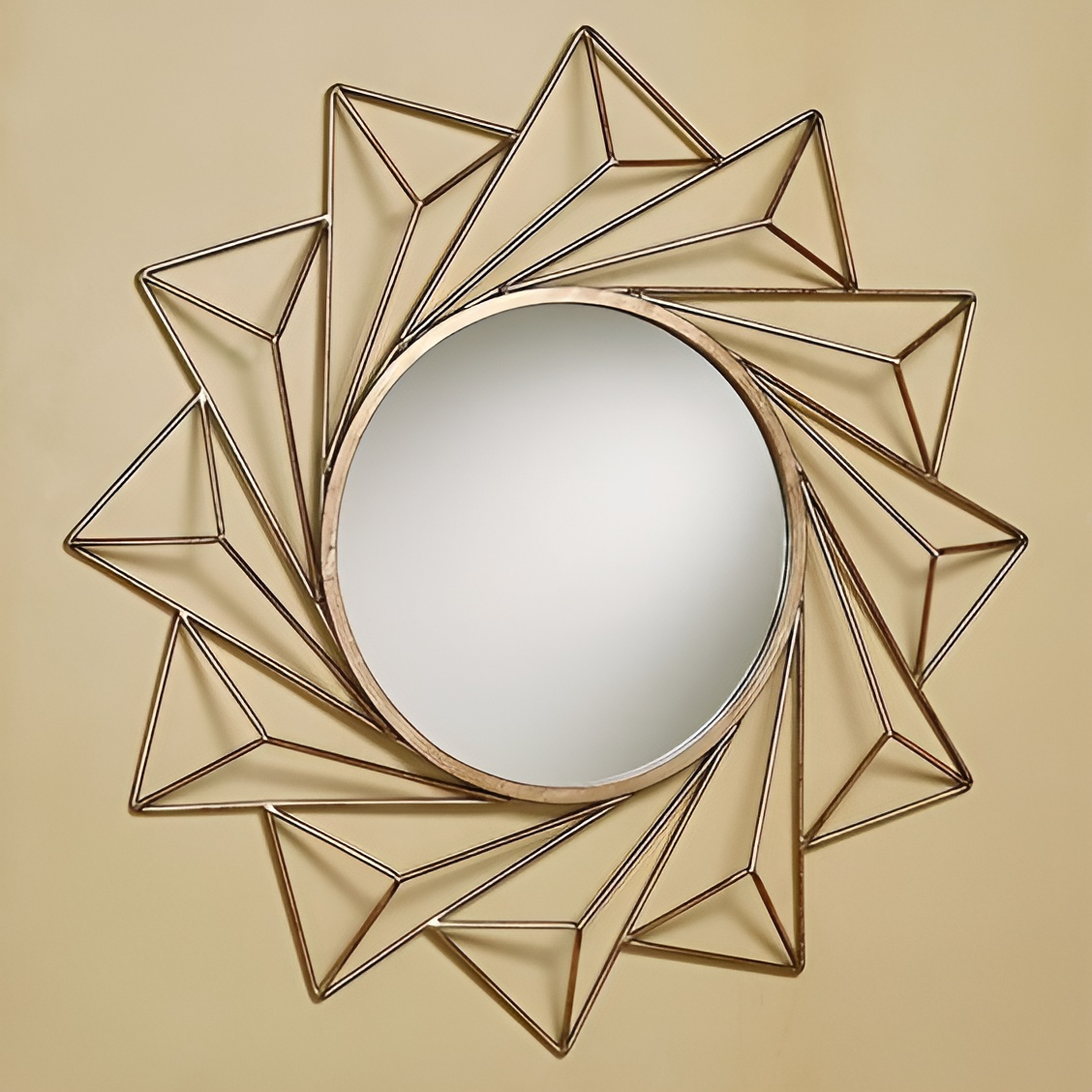 Multi Gifts Use Wall Mirrors Perforated Design Bronze Finishes Customized Size Iron Metal Hand Crafted Products Wall Mirrors