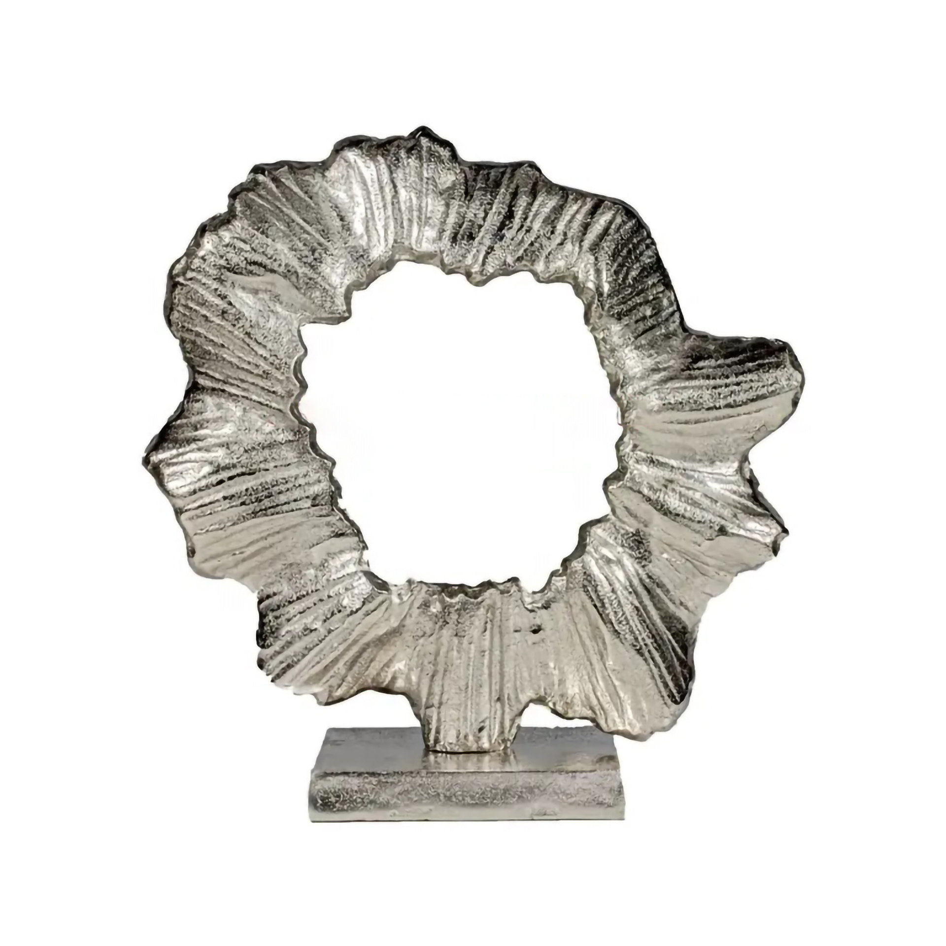 Leaf Sculpture On Aluminium Base Modern Art Silver Leaf Metal Decoration Items Table Top Metal Art For Home And Hotel Decoration