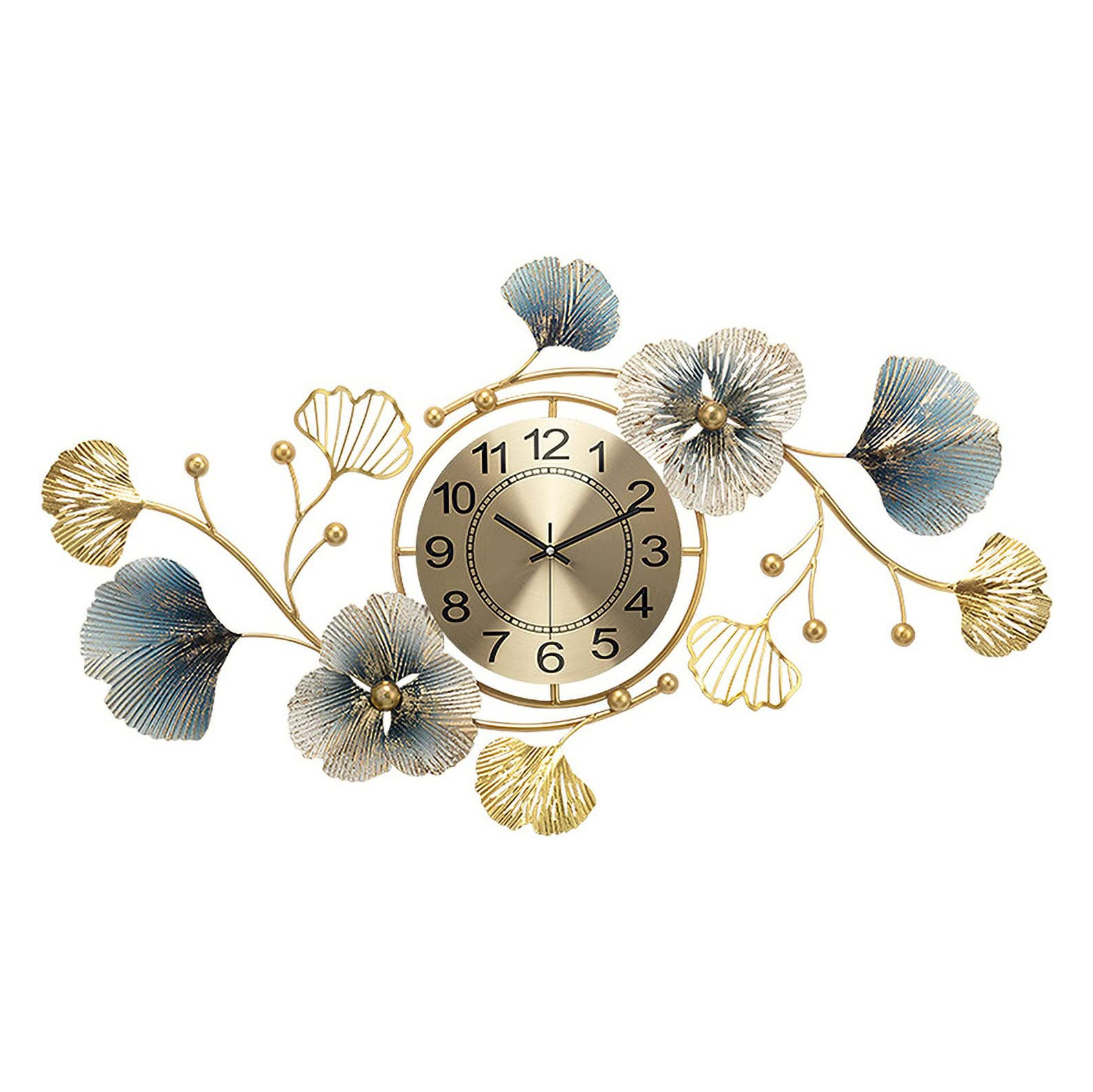 American Style Luxury Circle Brief Creative Round Wrought Iron Metal Wall Clock for Wall Decoration