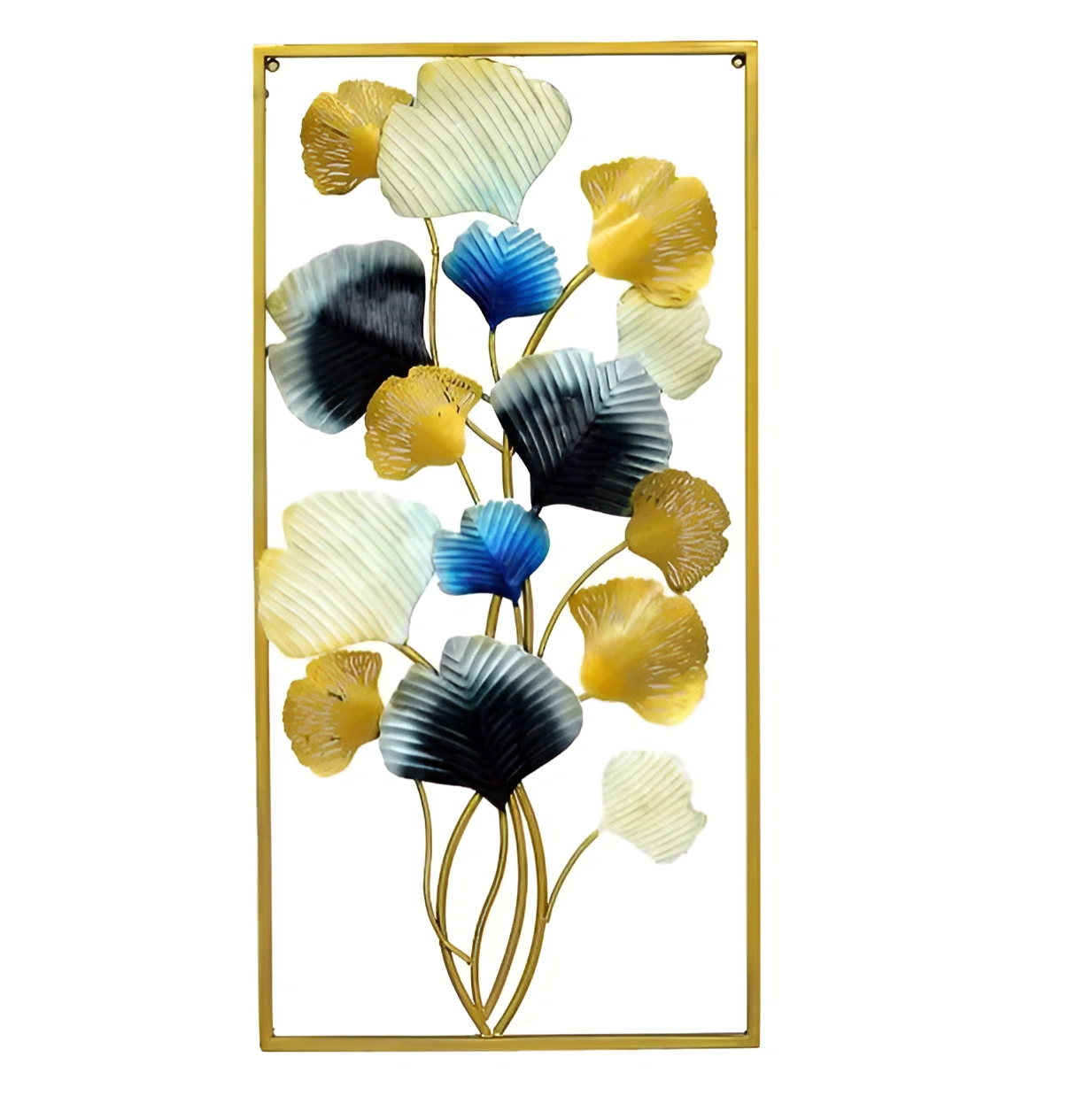 New 2022 latest design luxury gold flowers and ironwork wall hanging home decoration by noorims akbar handicrafts