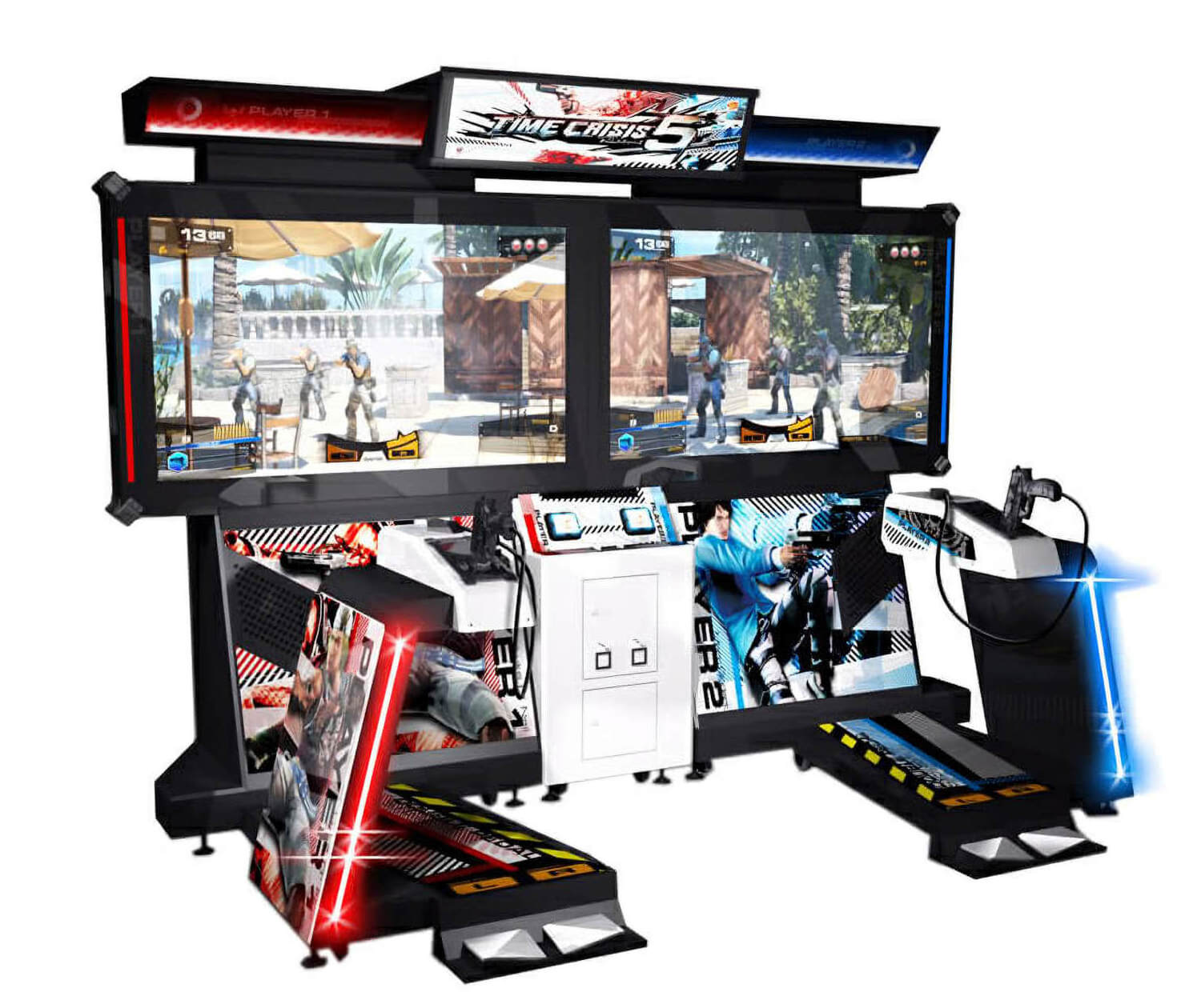 2 Players coin operated time crisis 3 4 5, ct5 arcade video simulator gun shoot game machine