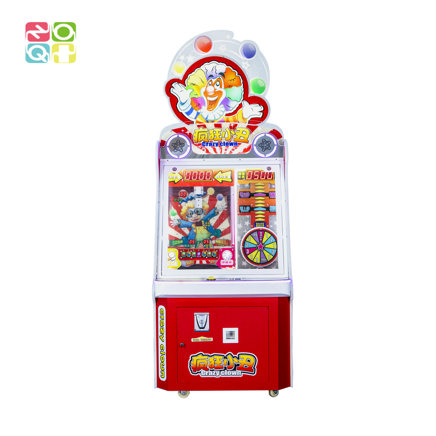 Crazy Clown Balls Pusher Ticket Redemption Arcade Machine For Entertainment Center