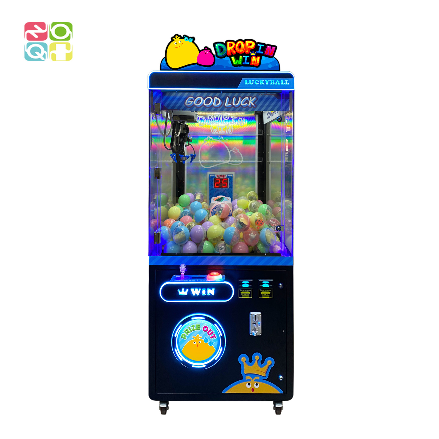 Coin Operated Game Prize Arcade Catching Balls Drop In Win Claw Crane Machine For Amusement Centers