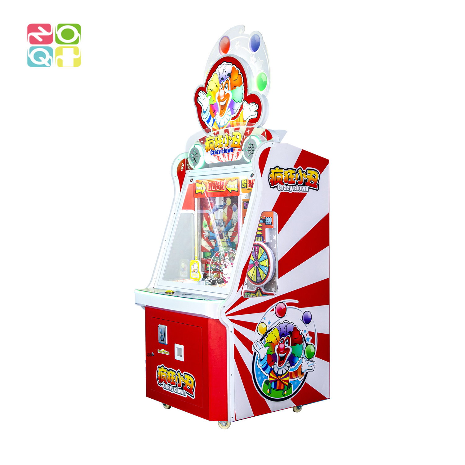 Crazy Clown Balls Pusher Ticket Redemption Arcade Machine For Entertainment Center